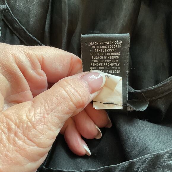 Thorn & Fable Black Organza Tiered Short Sleeve Mini Babydoll Dress SM - Picture 7 of 8